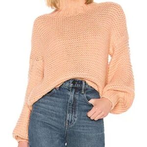 House Of Harlow 1960 X Revolve Reverse Stitch Sweater Womens Size Medium Apricot